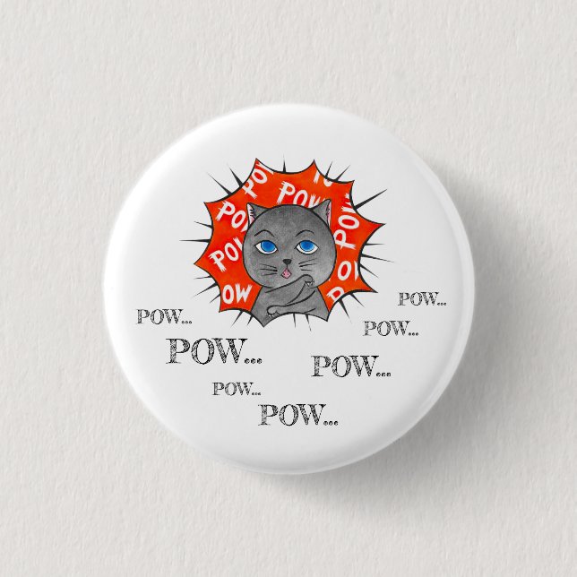 POWPOWCat Tote Bag 1 Inch Round Button (Front)