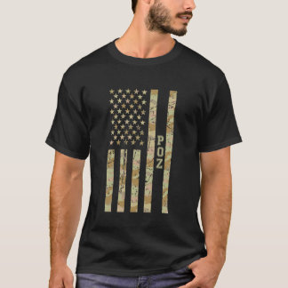 Poz Gay Men HIV Positive Desert Camo Distressed Am T-Shirt