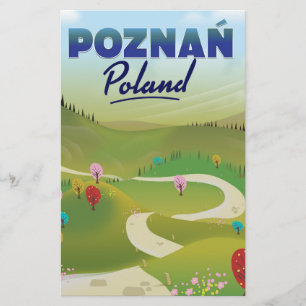 Poznań Poland Travel poster. Stationery