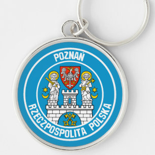 Poznań Round Emblem Keychain