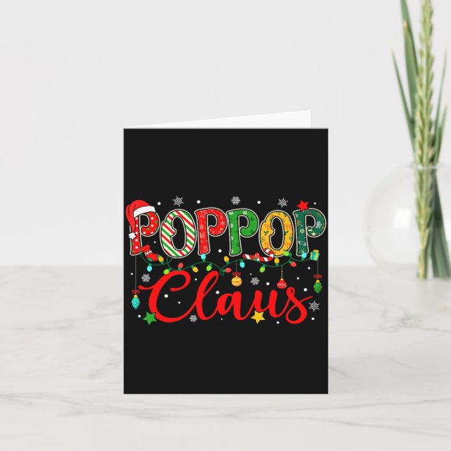 Pp Claus Christmas Lights Pajama Family Matching M Card (Front)