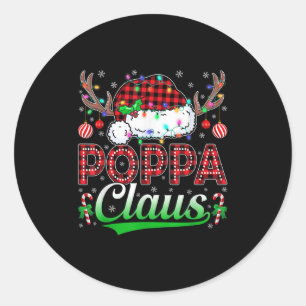 Ppa Claus Christmas Lights Matching Family Xmas Pa Classic Round Sticker