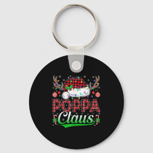 Ppa Claus Christmas Lights Matching Family Xmas Pa Keychain