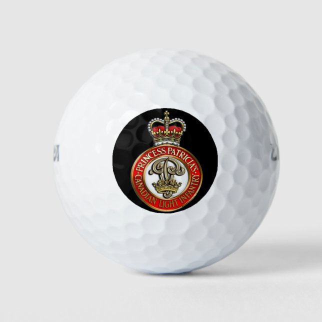 PPCLI Cap Badge Black Background Golf Balls (Front)