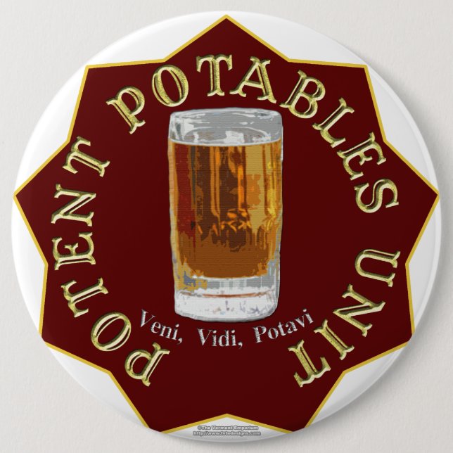 PPU (Potent Potables Unit) (red) 6 Inch Round Button (Front)