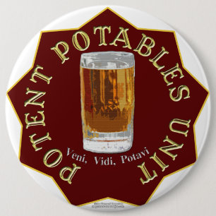 PPU (Potent Potables Unit) (red) 6 Inch Round Button