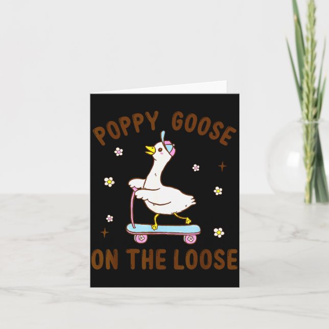 Ppy Goose On The Loose Funny Birthday Matching Fam Card (Front)