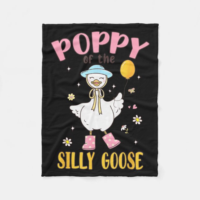 Ppy Of The Silly Goose First Birthday Family Match Fleece Blanket (Front)