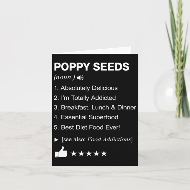 Ppy Seeds Definition Meaning Funny  Card (Front)