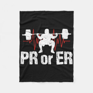 Pr Or Er Funny Weightlifting Bodybuilding Apparel Fleece Blanket
