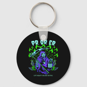 Pr Or Er Gym Weightlifting Bodybuilding Spooky Hal Keychain