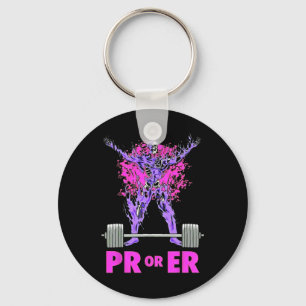 Pr Or Er Weightlifting Bodybuilding Fitness Gym Wo Keychain