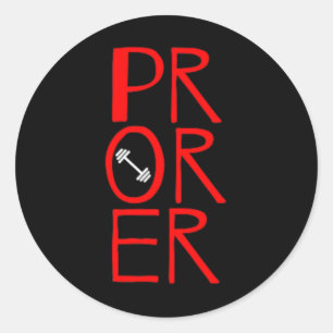 Pr Or Er Weightlifting Bodybuilding Gym Weightlift Classic Round Sticker