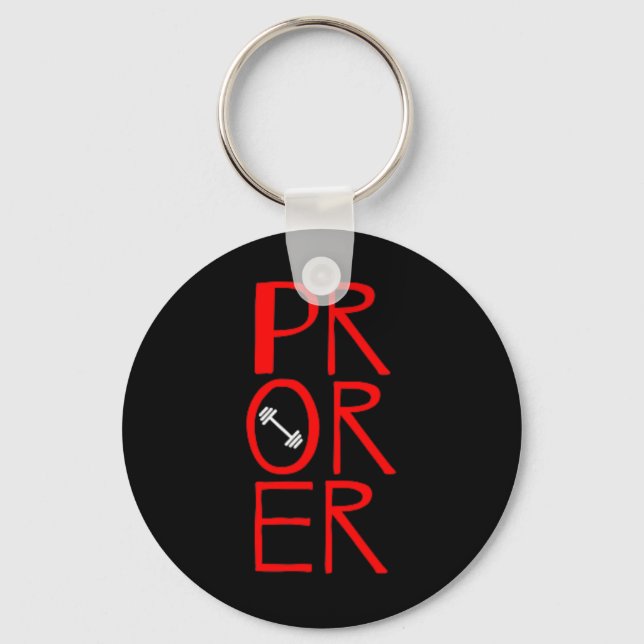 Pr Or Er Weightlifting Bodybuilding Gym Weightlift Keychain (Front)