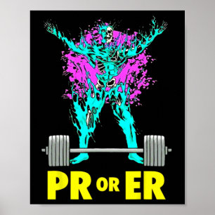 Pr Or Er Weightlifting Bodybuilding Workout Muscle Poster