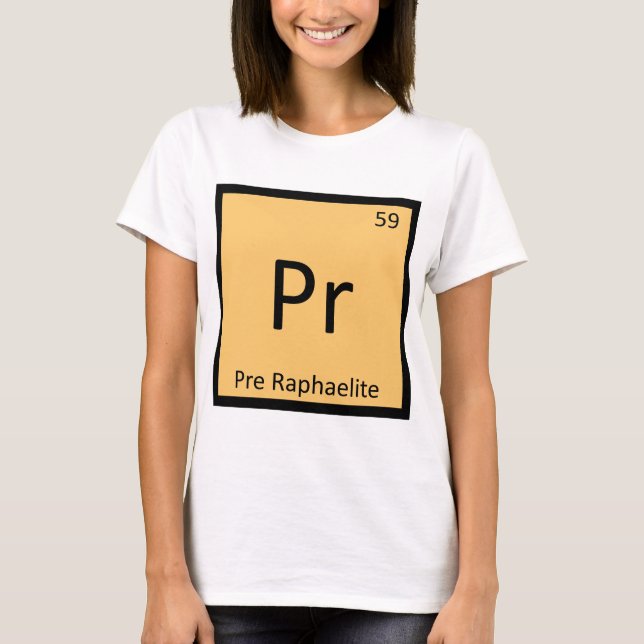 Pr - Pre Raphaelite Art Chemistry Symbol T-Shirt (Front)