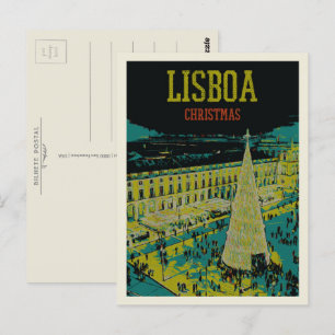 Praça do Comercio in Lisbon during Christmas Postcard