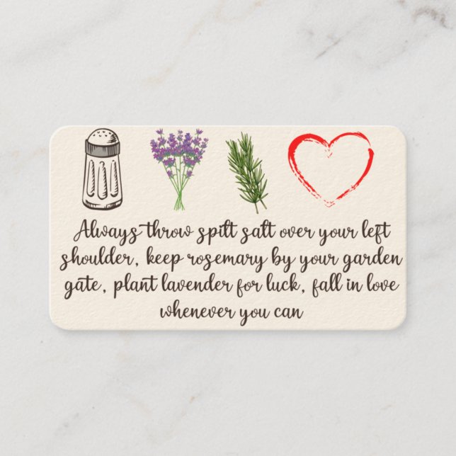 Practical Magic Witch Quote Fall In Love Whenever  Business Card (Front)