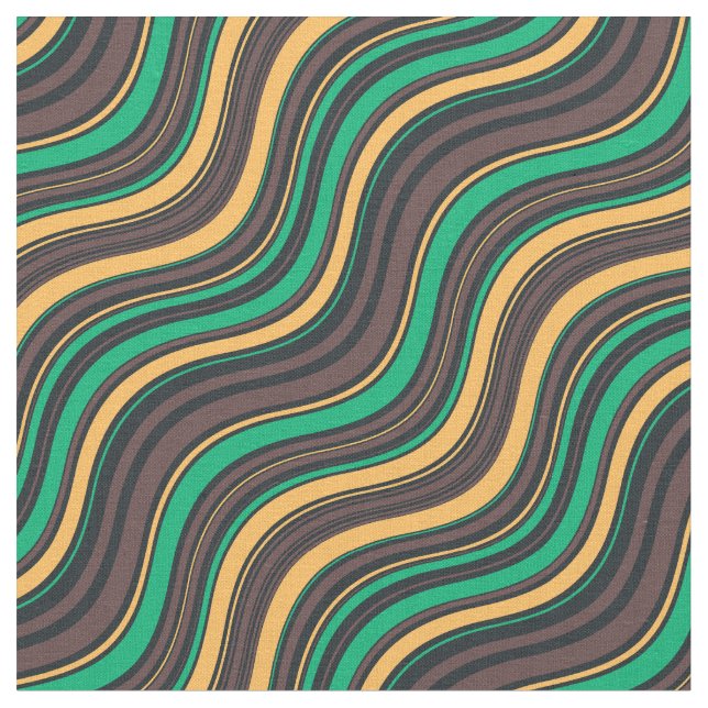 Practical marble pattern l Green and yellow Fabric (Close Up)