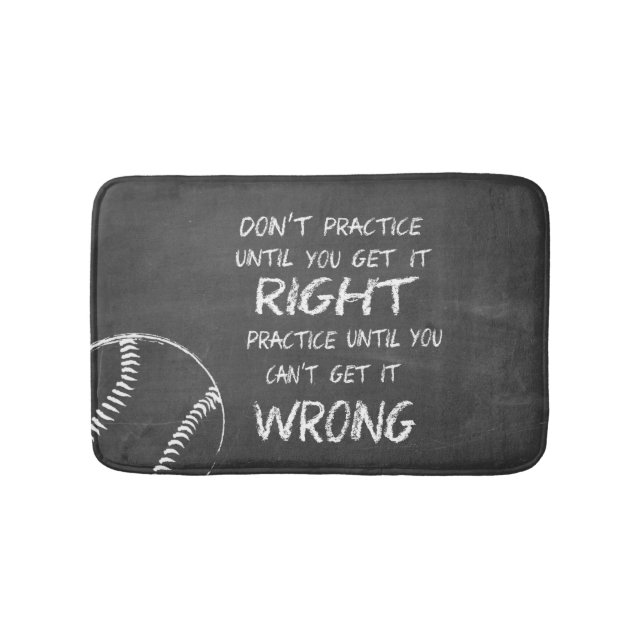 Practice Baseball Motivational Bath Mat (Front)