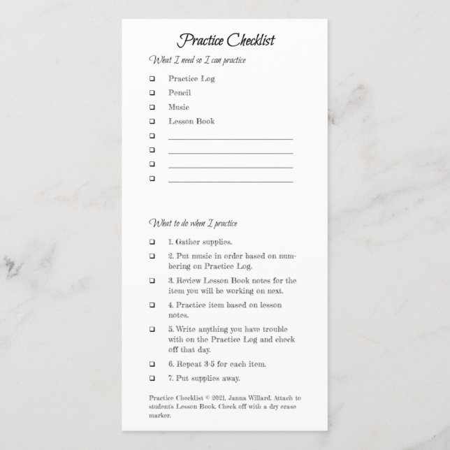Practice Checklists Thank You Card (Front)