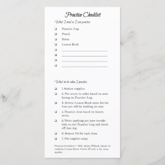 Practice Checklists Thank You Card