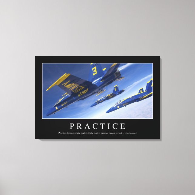 Practice: Inspirational Quote Canvas Print (Front)