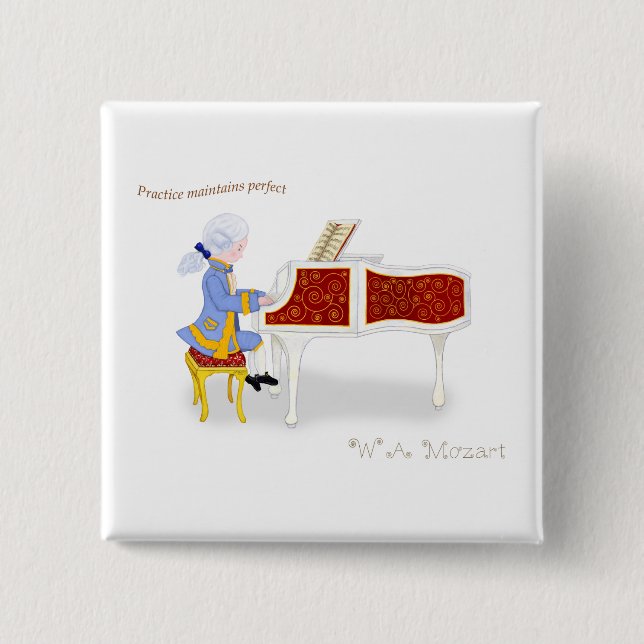 Practice Maintains Perfect 2 Inch Square Button (Front)