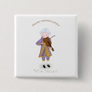 Practice Maintains Perfect (Violin) 2 Inch Square Button