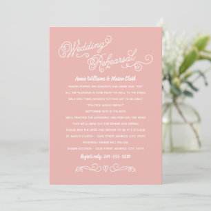 Practice Makes Perfect Blush Pink Rehearsal Dinner Invitation