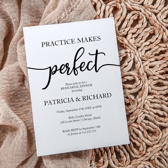 Practice Makes Perfect Elegant Rehearsal Dinner Invitation (Creator Uploaded)