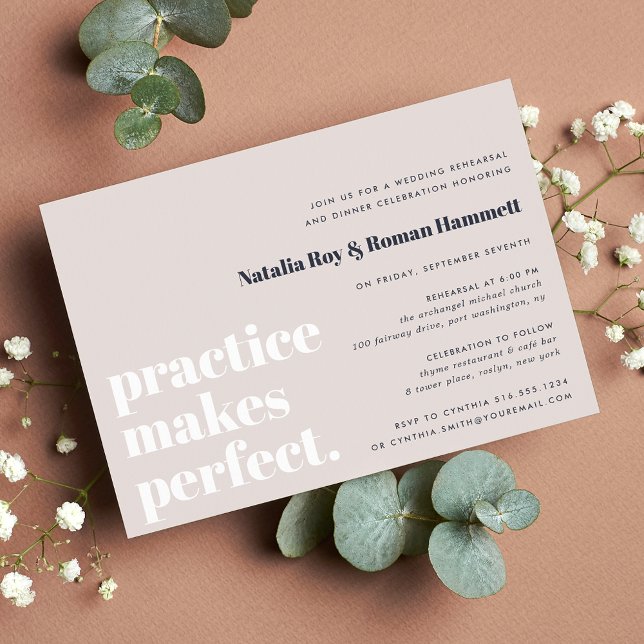 Practice Makes Perfect | Modern Rehearsal Dinner Invitation (Creator Uploaded)