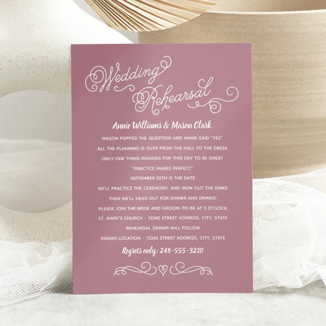 Practice Makes Perfect | Pink Rehearsal Dinner Invitation (Creator Uploaded)