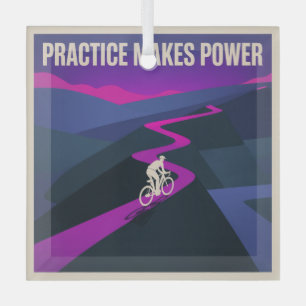 Practice Makes Power Glass Ornament