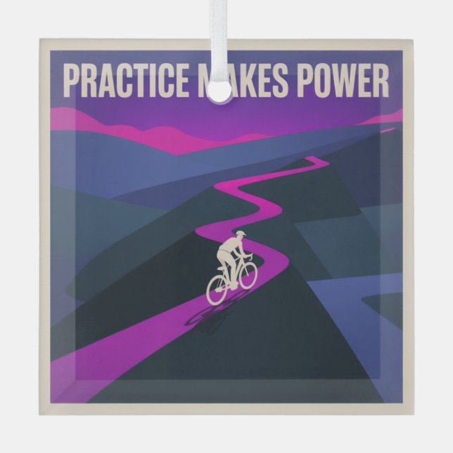 Practice Makes Power Glass Ornament (Front)