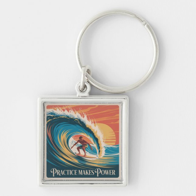 Practice Makes Power Keychain (Front)