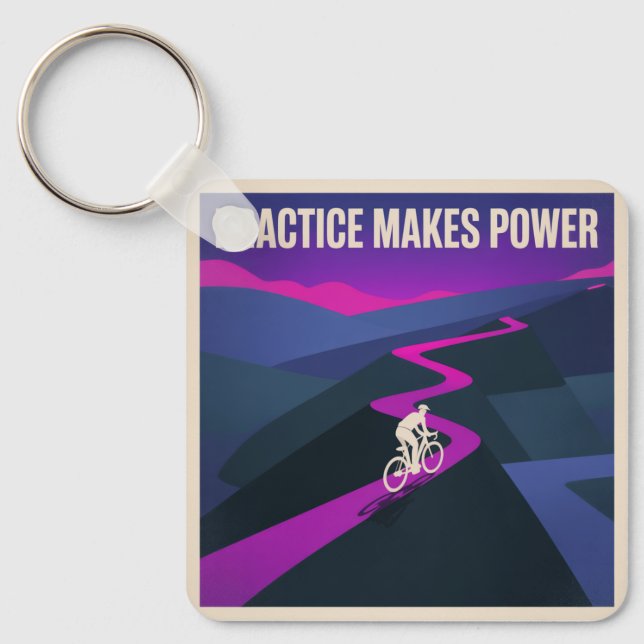 Practice Makes Power Keychain (Front)