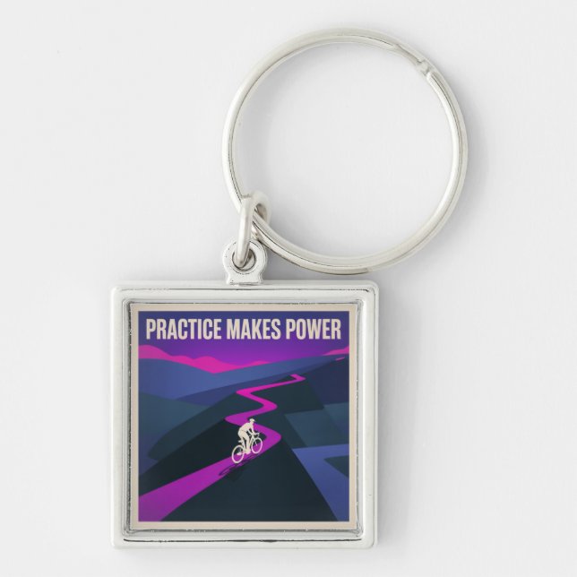 Practice Makes Power Keychain (Front)