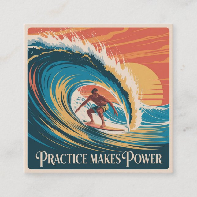 Practice Makes Power Square Business Card (Front)