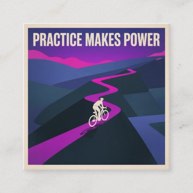 Practice Makes Power Square Business Card (Front)