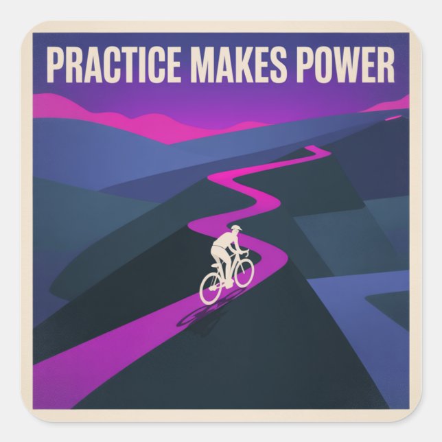 Practice Makes Power Square Sticker (Front)