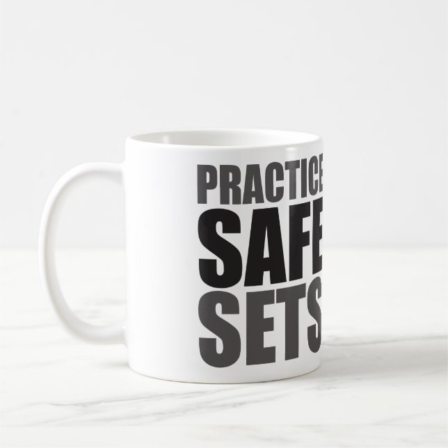 Practice Safe Sets - Lifting Gym Meme Coffee Mug (Left)