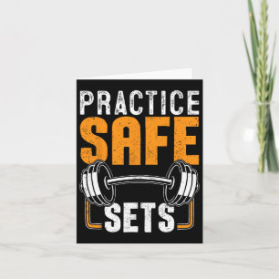 Practice Safe Sets Spotter Weightlifting Bodybuild Card