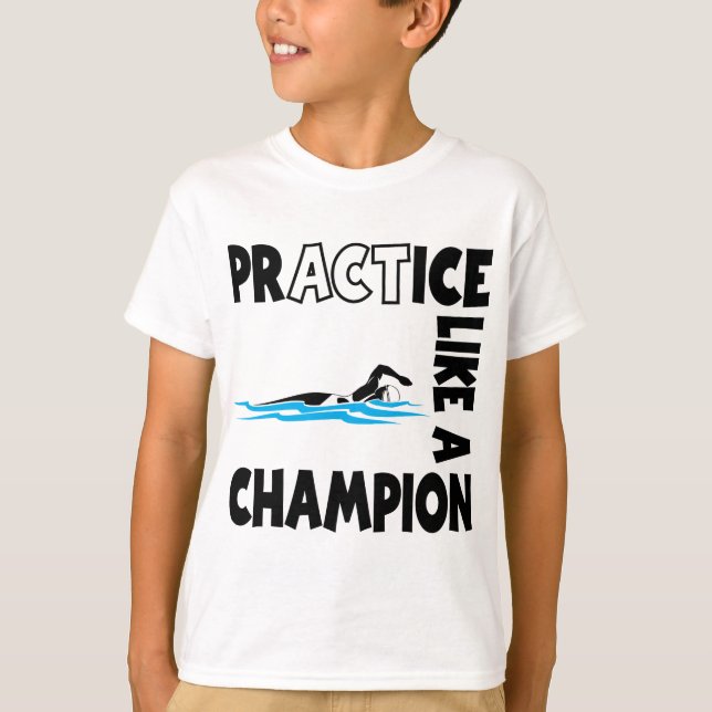 Practice Swim, black T-Shirt (Front)