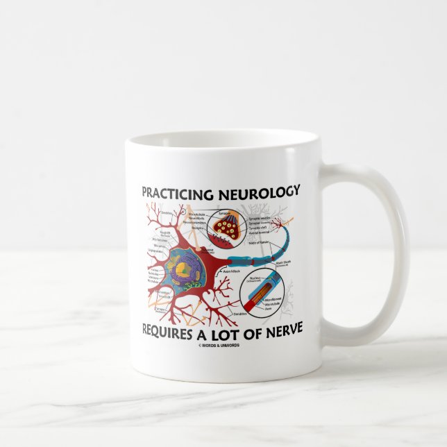 Practicing Neurology Requires A Lot Of Nerve Coffee Mug (Right)