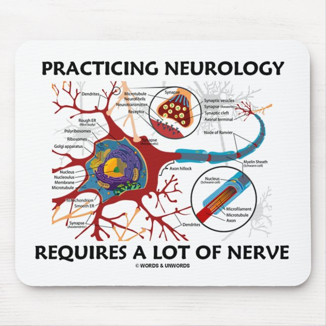 Practicing Neurology Requires A Lot Of Nerve Mouse Pad (Front)