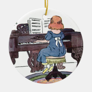 Practicing the Piano Ceramic Ornament