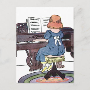 Practicing the Piano Postcard