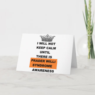 Prader Willi Awareness Card