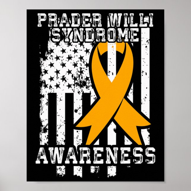 Prader Willi Syndrome Awareness - American Flag  Poster (Front)